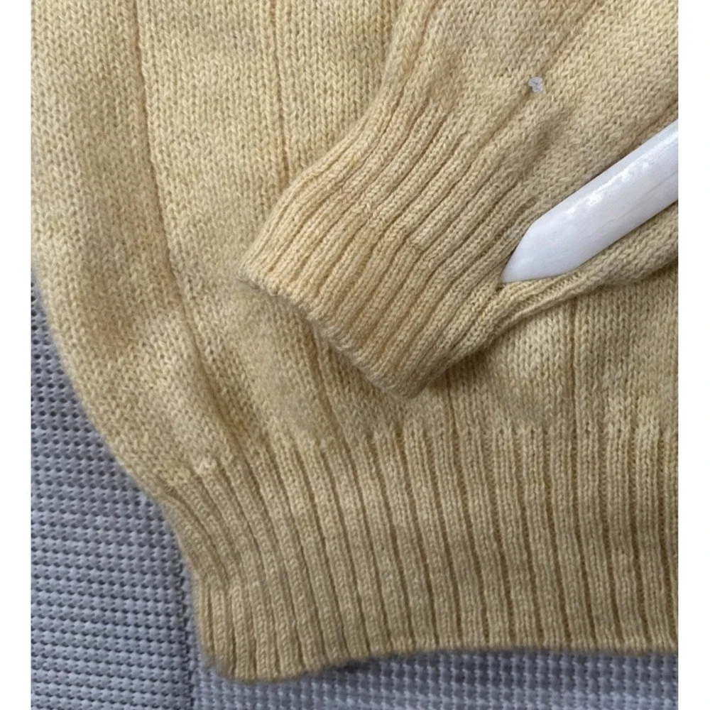 Vintage Lord Jeff The Baggy Shag Wool Mohair Sweater Yellow Size XL (Holes)